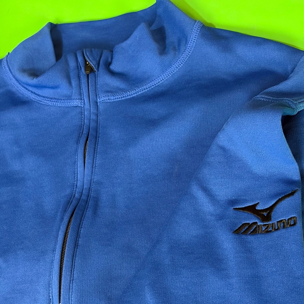 Mizuno Breath Thermo Pullover Mens L Blue Black 1/4 Zip Training Top Baseball